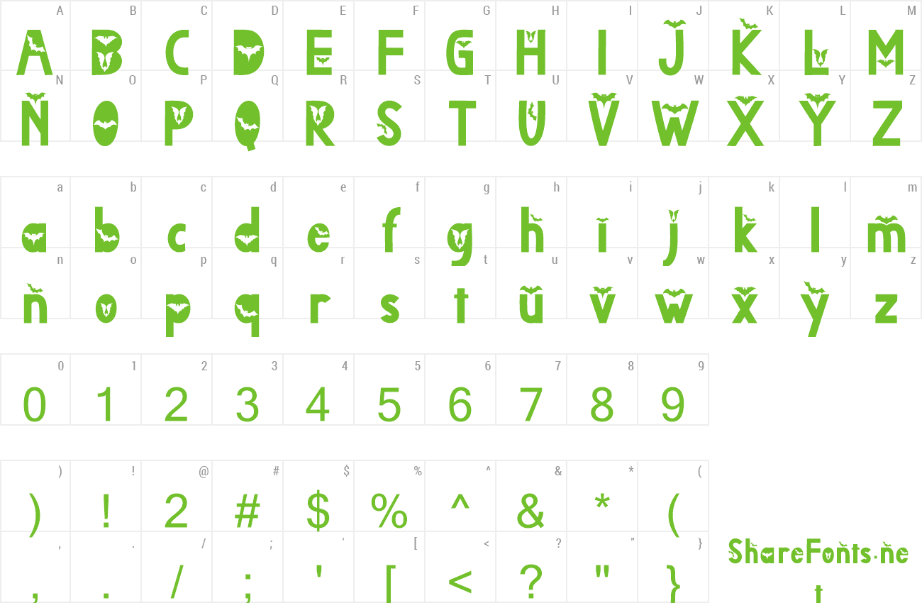 Font Spooky Bat preview